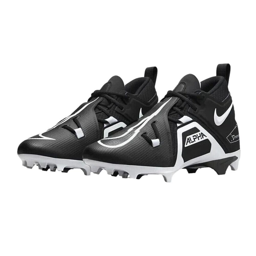 Nike Alpha Menace Pro 3 Black White Football Cleats CT6649-001‎ Men's Size 11